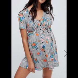 ASOS maternity dress - floral gingham print